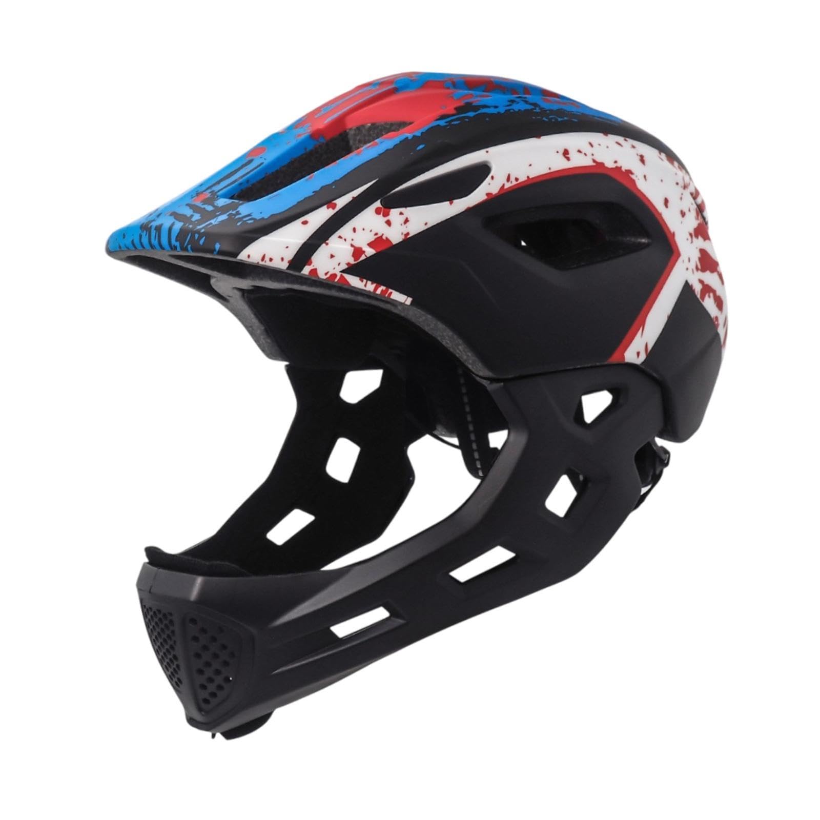 Kids Bike Helmet Shock Absorbing Full Face Helmet for Road Bike Scooter Boys Black and White-picture-17