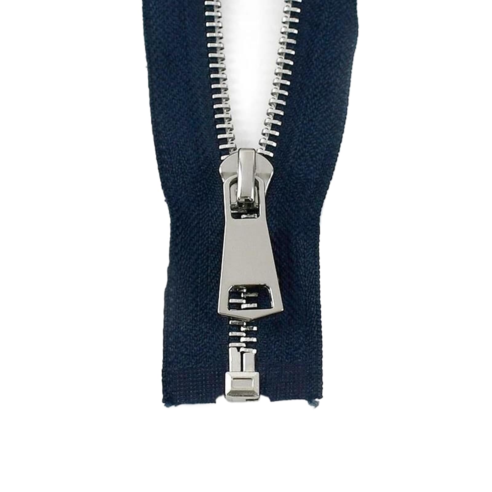 2pcs 40-120 cm 5# Metal Zipper Open-end Auto Lock Zips Sewing Zippers Single Slider Silver Teeth Zip, Navy, No5,80cm