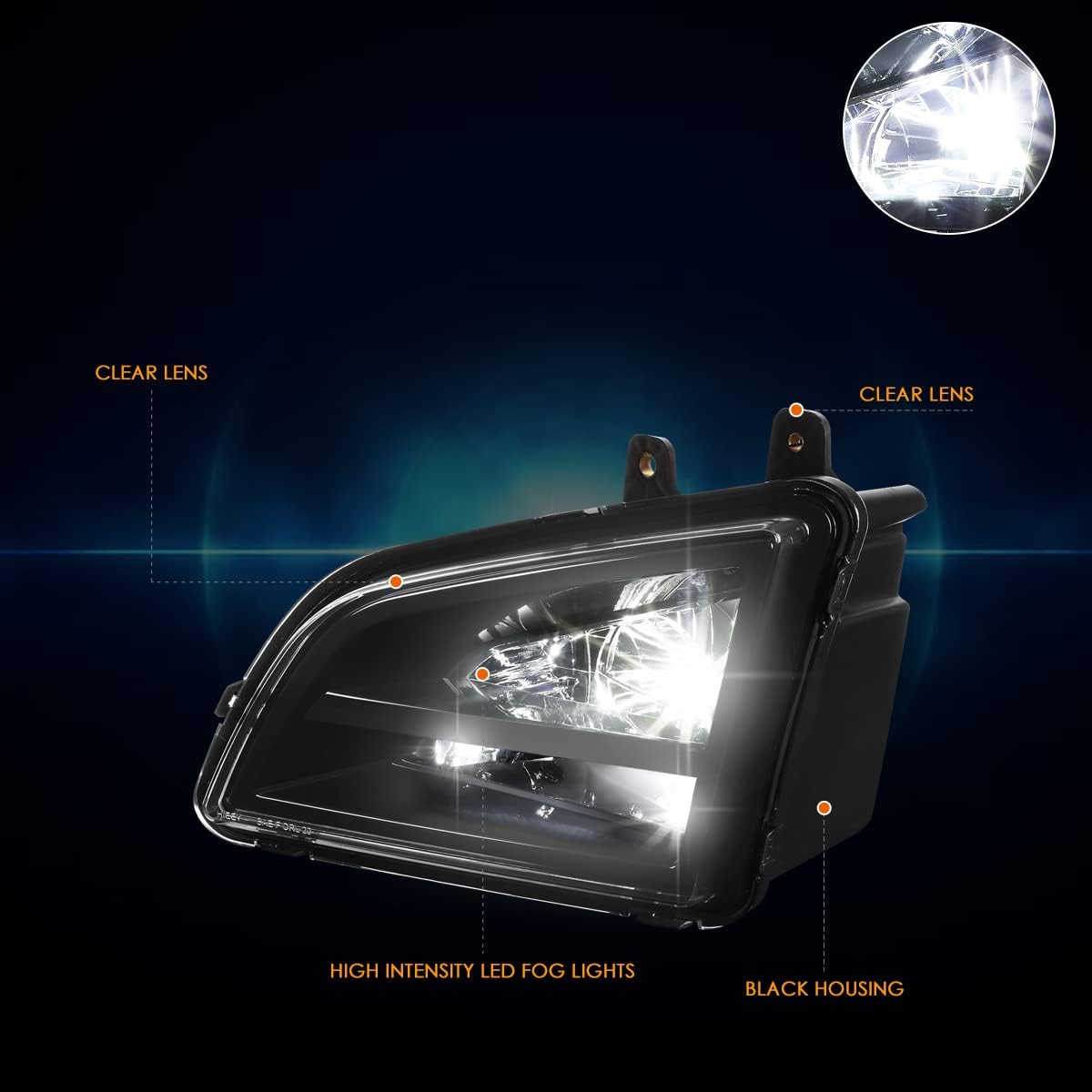 PM PERFORMOTOR Front Bumper Full LED Fog Lights Lamps Compatible with Volvo VNL 2018-2022,Clear Lens
