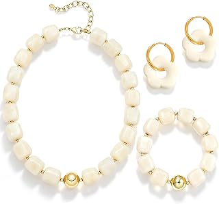 Chunky Beaded Necklaces for Women Acrylic Resin Necklace Bracelet
