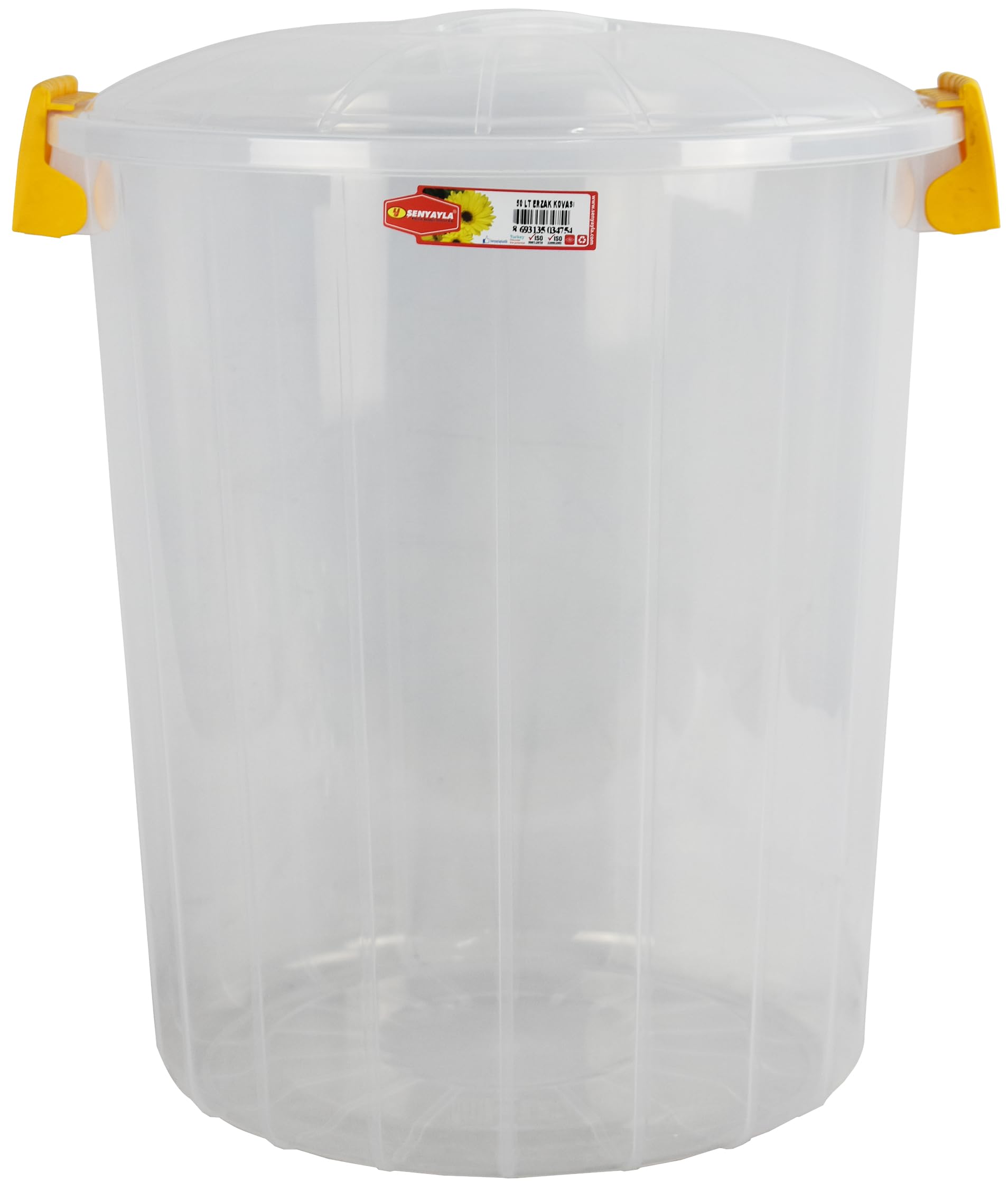 Catergold Storage Lock Bin 50L Transparent Plastic Bin Kitchen Food Storage Basket with Lid BPA Free (2)