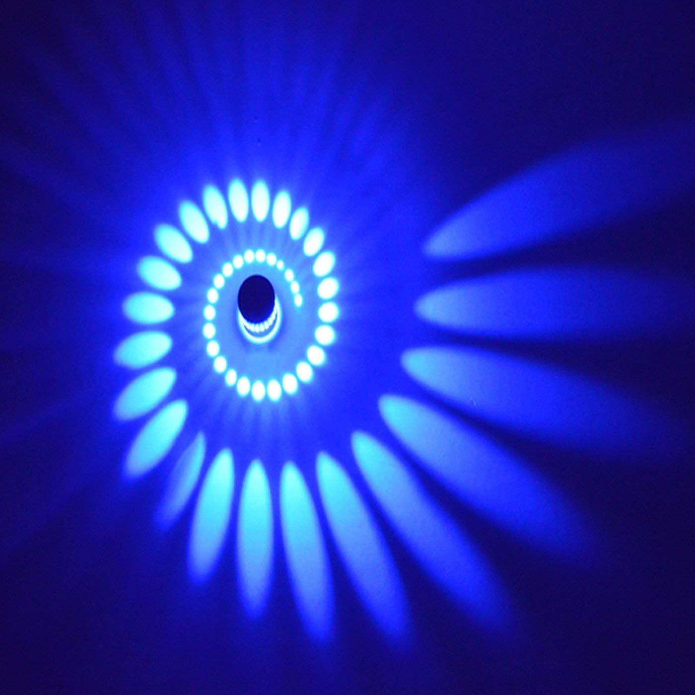 3W LED aluminium wall light (for bathroom/corridor lamps, modern wall spotlight effect), aluminium, blue, E27, 6.00 W