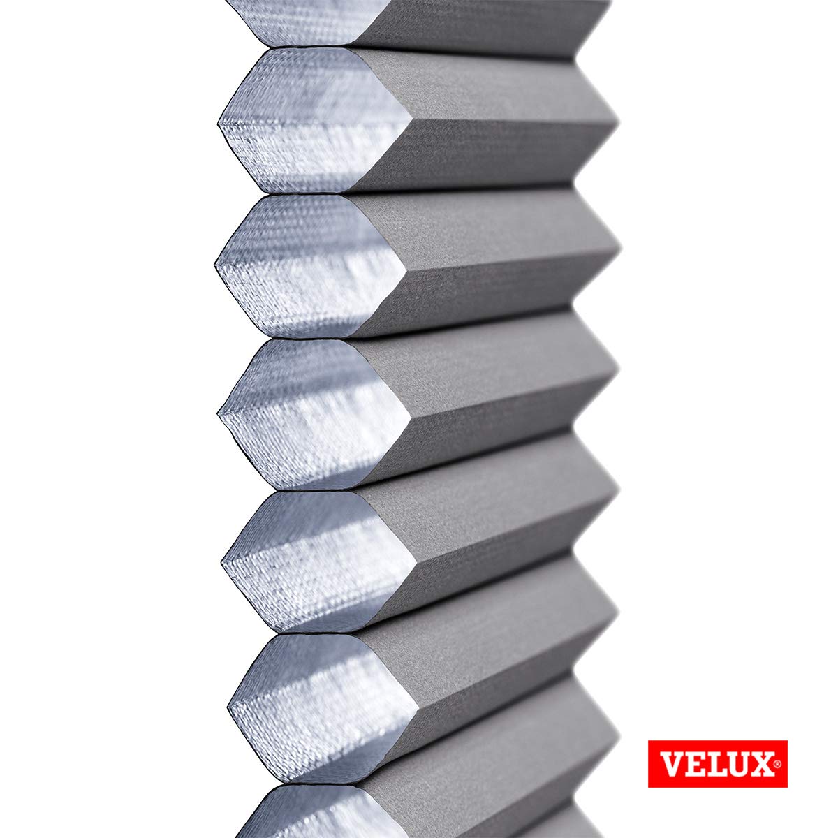 VELUX Original Wabenplissee, P06, Weiß, mit Grauer Führungsschiene