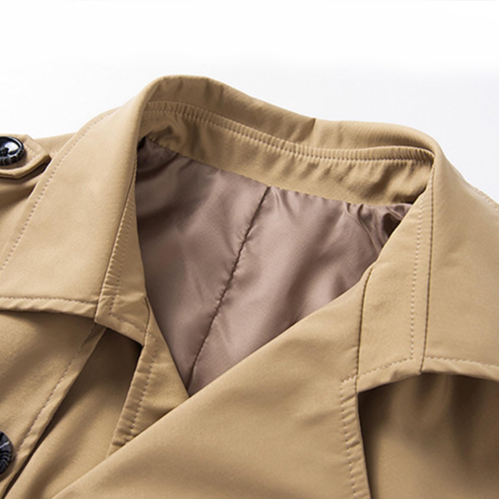 Trench Coat - Giacca a vento leggera da uomo, doppiopetto, colore puro, cappotto invernale elegante, stile Inghilterra