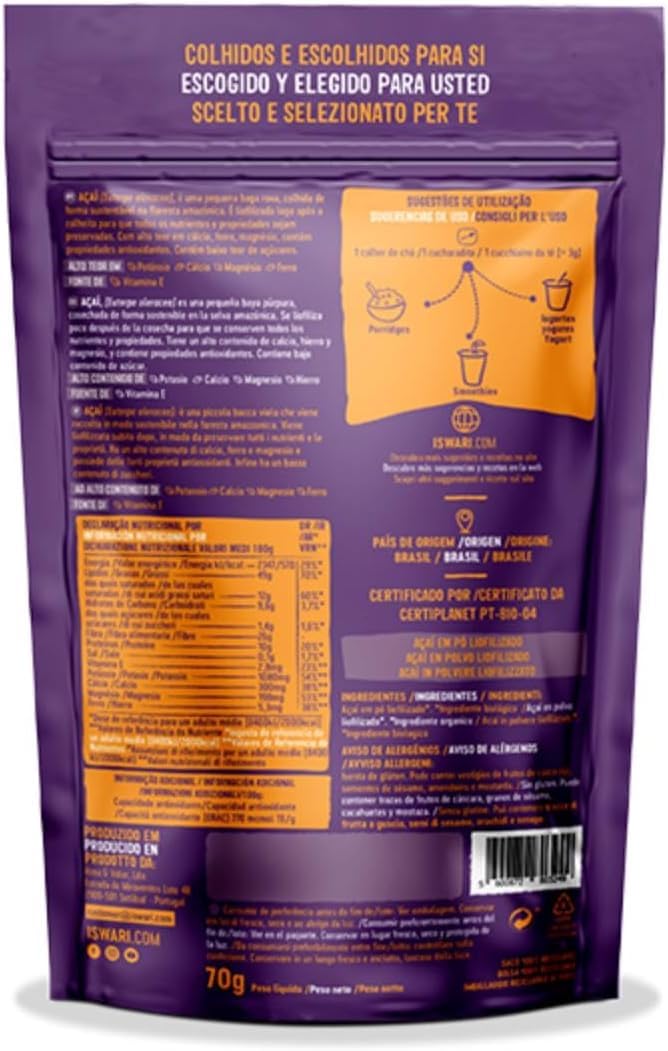 Açai Liofilizado Bio 70 Gr