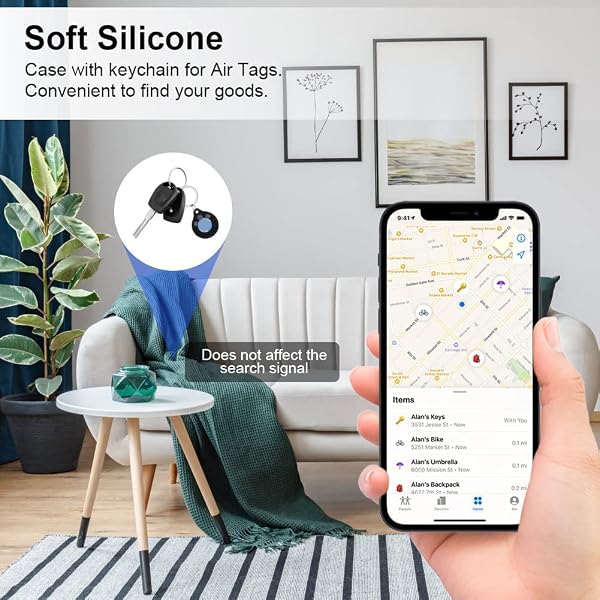 AXFEE Coque de protection pour AirTag, étui porte-clés AirTag de voiture de dessin animé pour Apple Airtag, étui de support pour AirTags, étui de protection Airtag, décorations pour clé, sac, collier - 4
