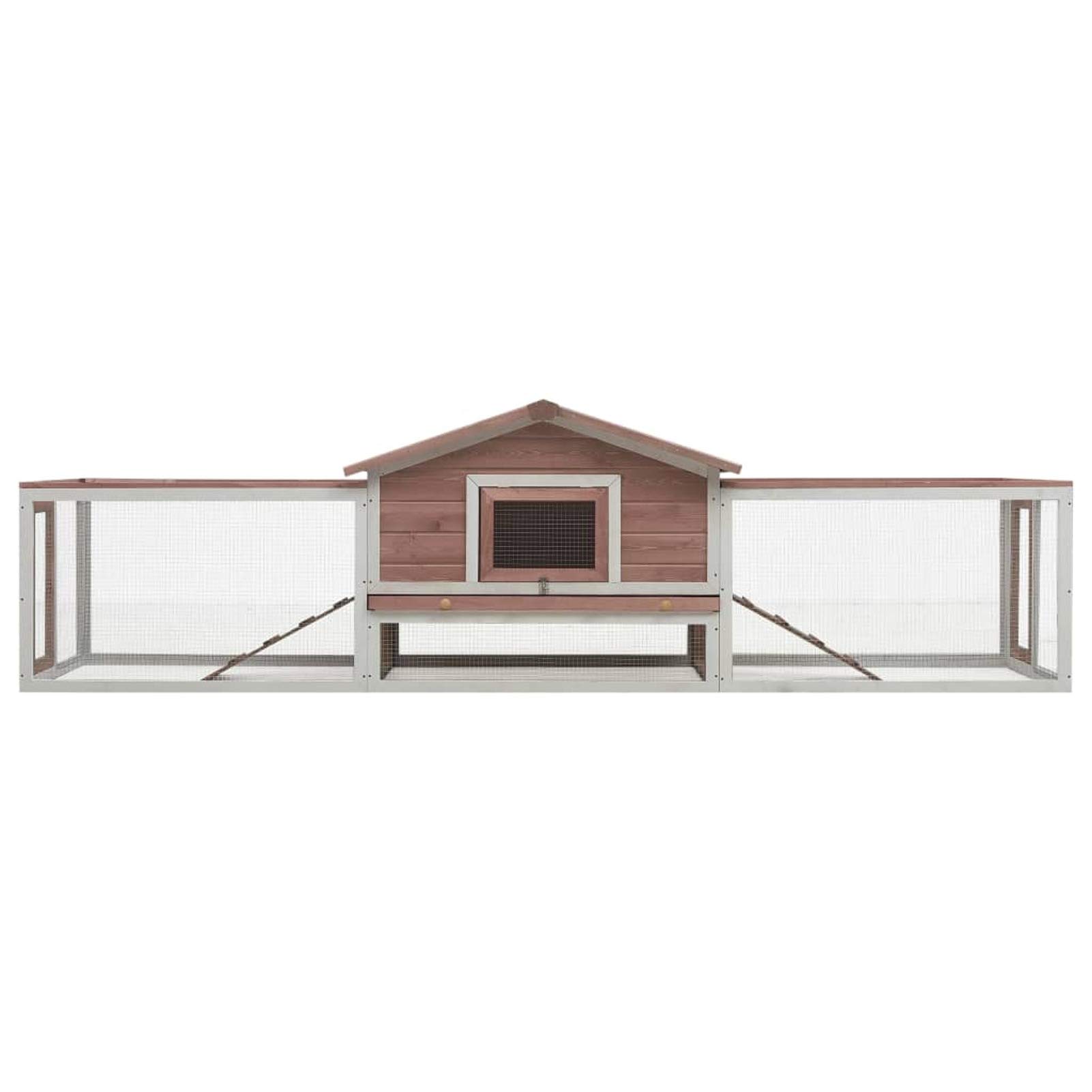 Tidyard Hasenstall, Freigehege für Kaninchen, kleintierstall Witterungsbeständig, Massivholz, 303 x 60 x 86 cm