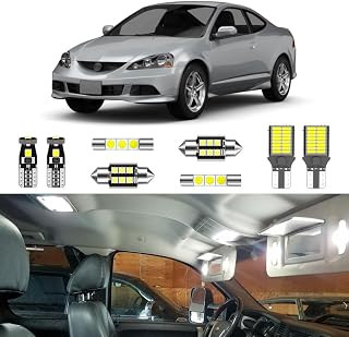 7PCS Super Bright White LED Interior Light Kit Package for Acura RSX 2002 2003 2004 2005 2006 + License Plate Lights and Install Tool