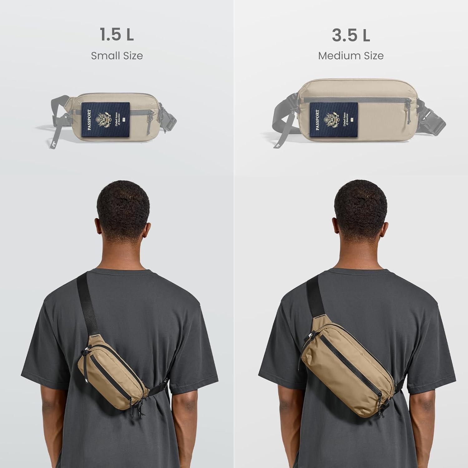 tomtoc 1.5L Sling Bag with RFID Blocking, Crossbody Bag Minimalist Chest Shoulder Pack for Men and Women, Water-resistant Lightweight Carry Casual Daypack for Travel, Daily Use - Image 2