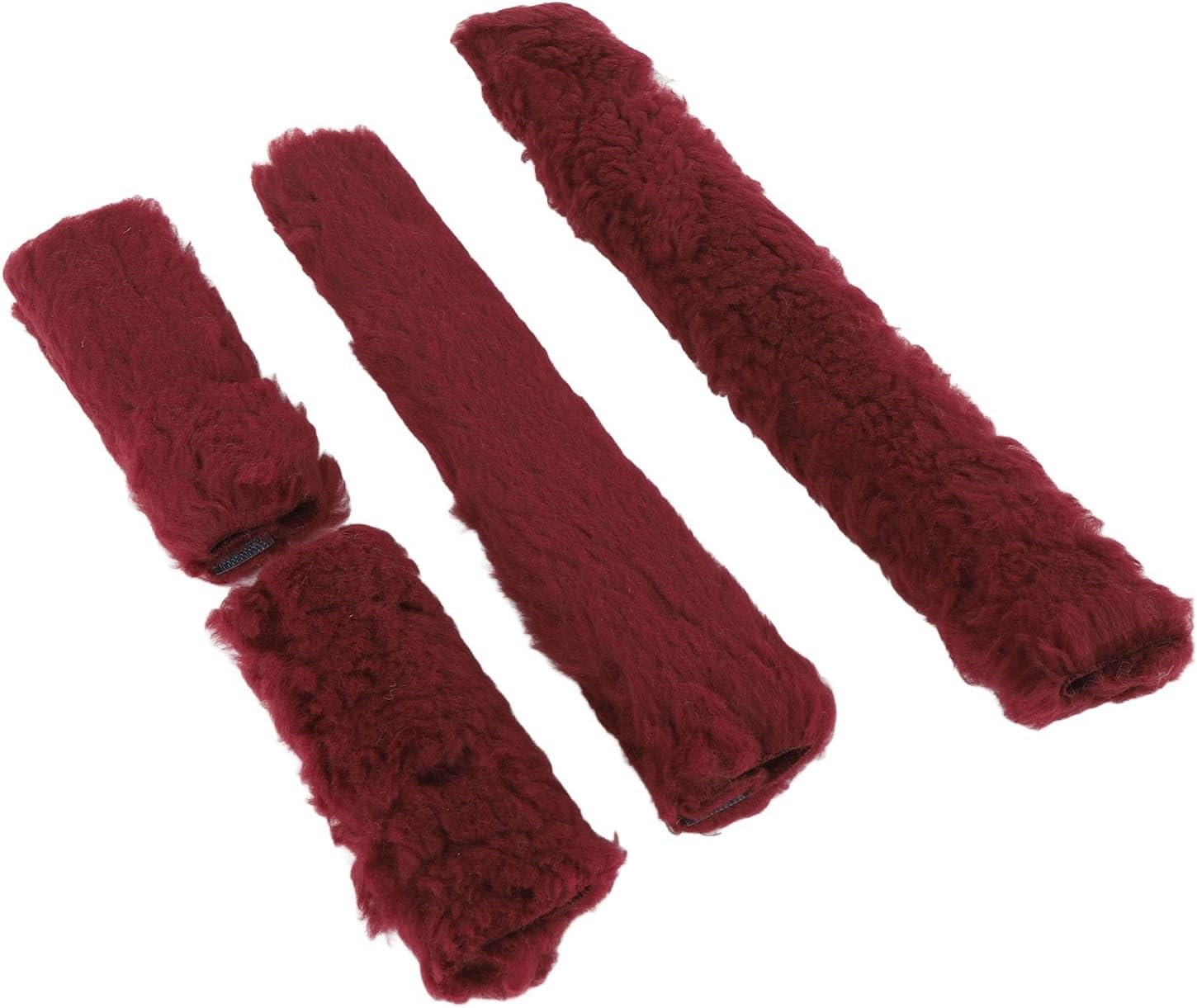 Breathable Soft Long Plush Horse Halter Cover Set with for Training, Includes Cheek, Noseband, Crown Protective Covers