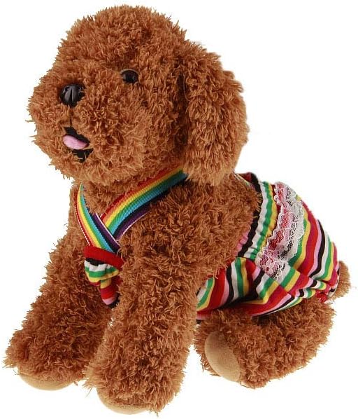 LEMON PET Female Dog Diapers with Adjustable Tighten Strap Physiological Sanitary Panties Washable Reusable Puppy Nappies for Small dogs puppy, 2pcs Pack (S, Blue + Red)