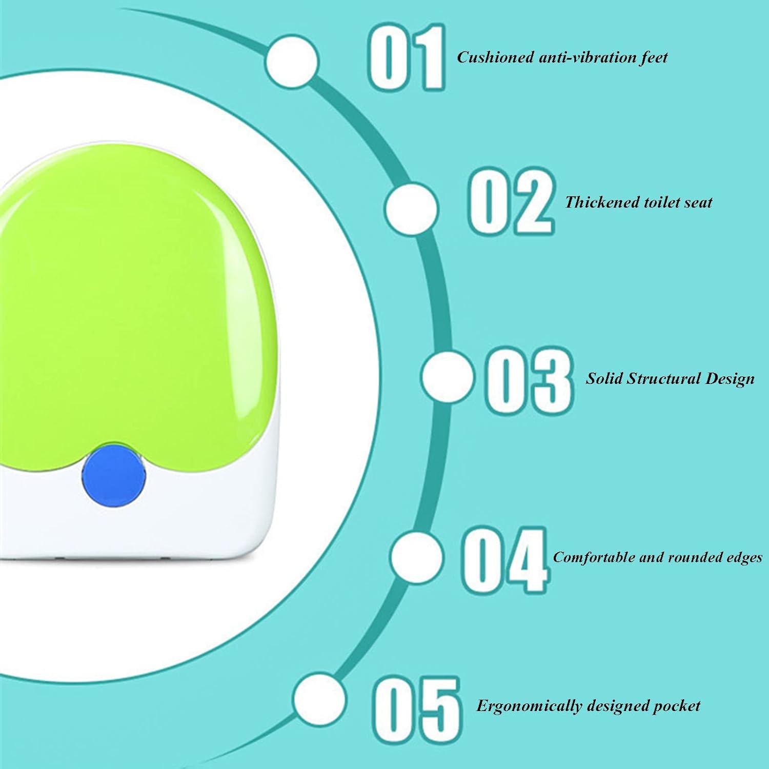 Toilet Seat with Quiet-Close Seat and Relieves Pressure Points, Elongated Double Toilet Seat with Adjustable Hinge, Easy for Cleaning, White