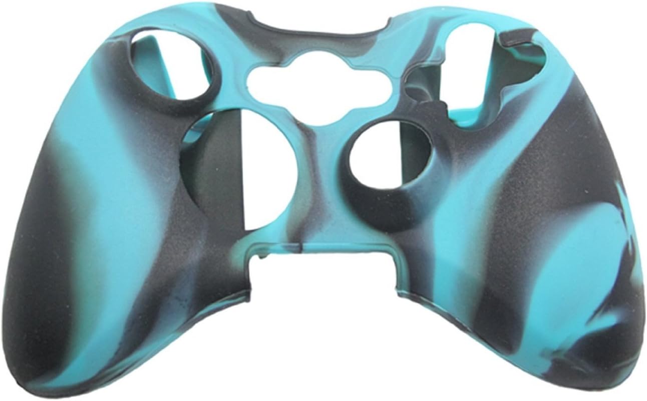 New Silicone Cover Case Skin for Xbox 360 Controller Camo Blue with Black