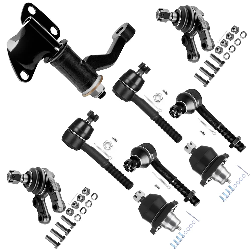 TRQ 9-Piece Suspension Kit - Includes Idler Arm, Pitman Arm, Tie Rods, Sway Bar Links For Select GM Trucks/SUVs