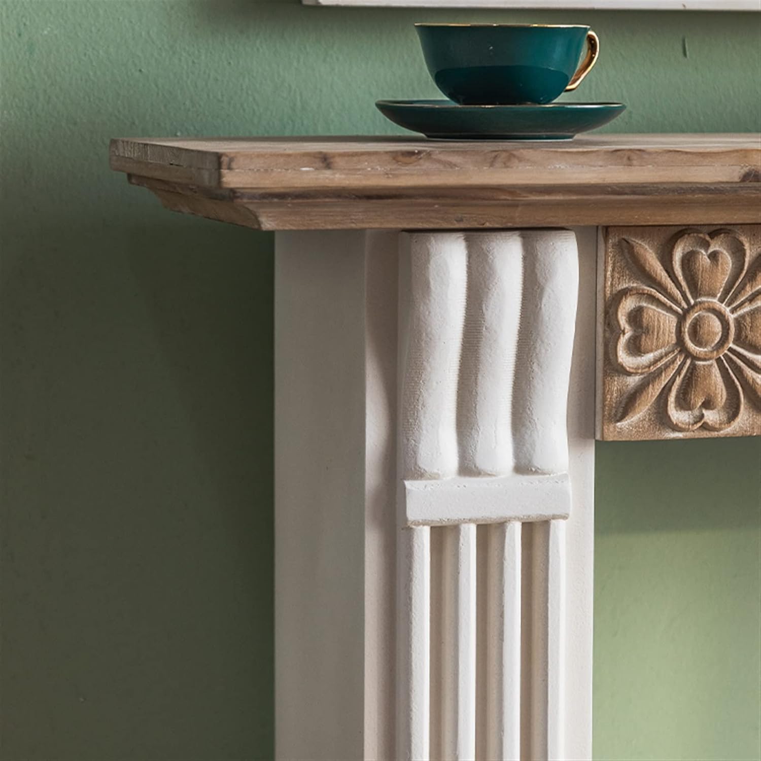 Fireplace Surround Vintage Fireplace Stove Mantel Surround Decorative Cabinet White Carved Living Room