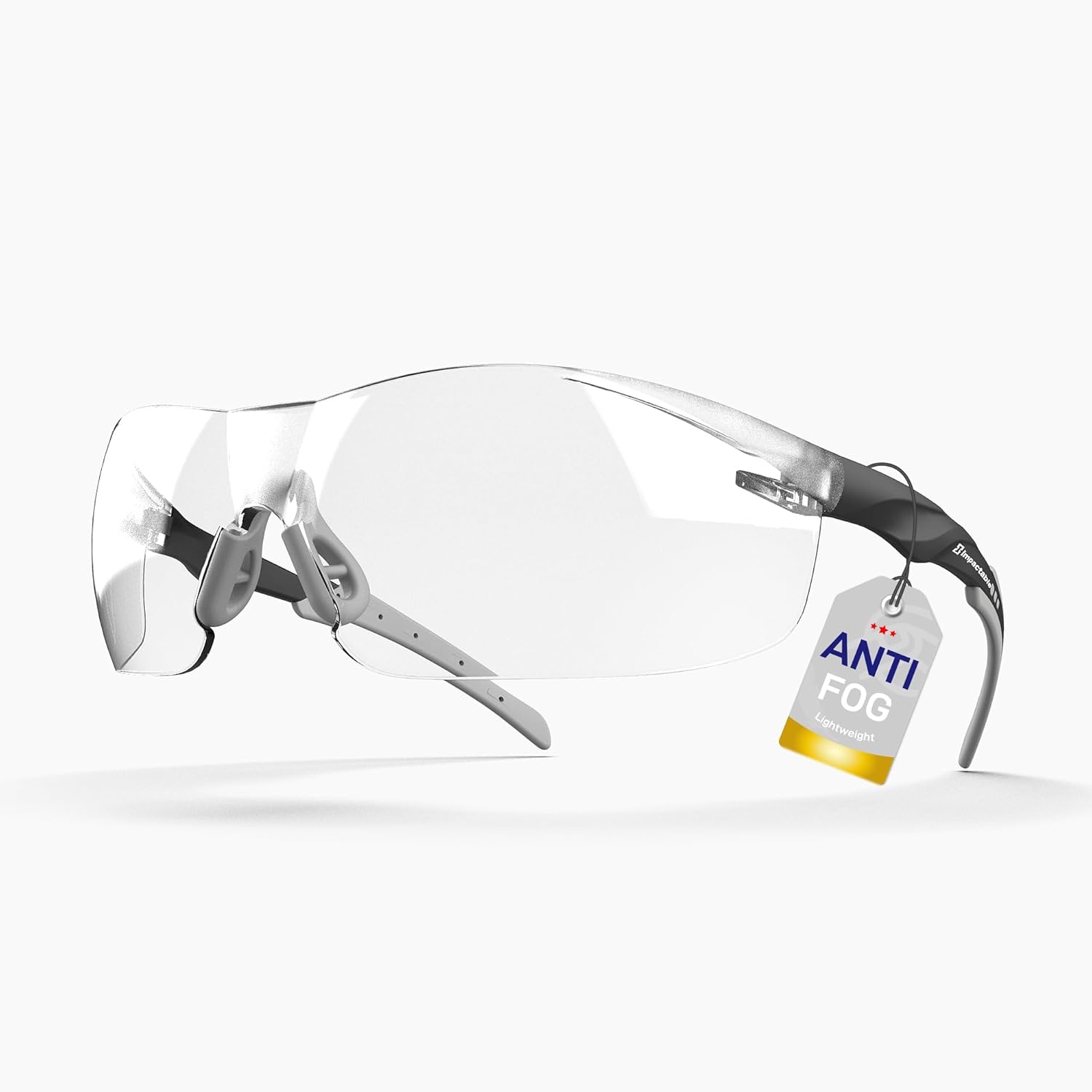 ANSI Z87.1 Fit-Upgraded Safety Glasses – Anti-Fog, UV, Impact & Scratch Resistant – Clear Wraparound for Work, Pickleball, Racquetball – No-Slip Nose Grip – 1 Pack