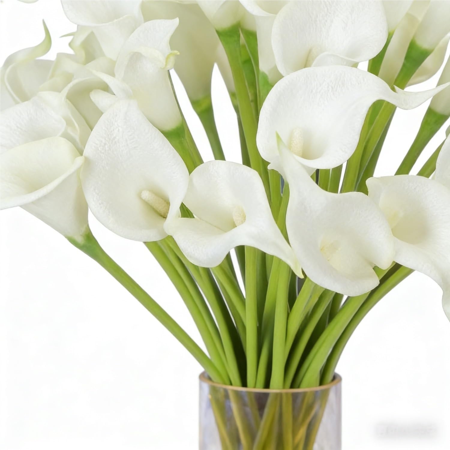 60 Pcs White Calla Lily Artificial Flowers, Fake Flowers, 14 Inch Bulk Bouquet for Wedding Bridal Party Decoration Fake Silk Lilies