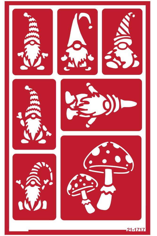 2 plantillas de grabado de vidrio reutilizables - Plantilla temática de gnomos y flores - Diseño floral - El juego incluye cepillo