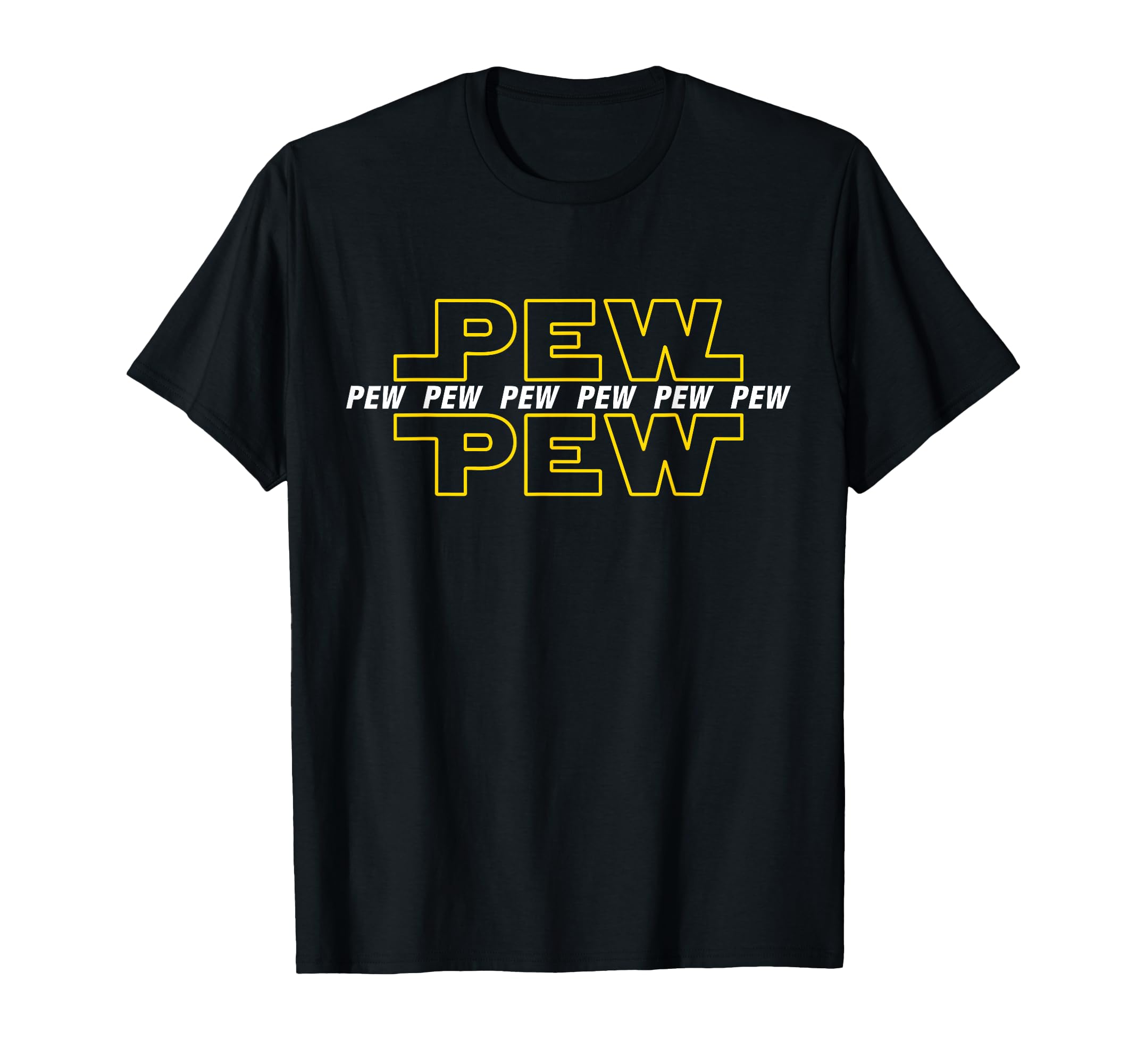 Funny Pew Pew Retro Sci-Fi Geek Nerd Graphic T-Shirt