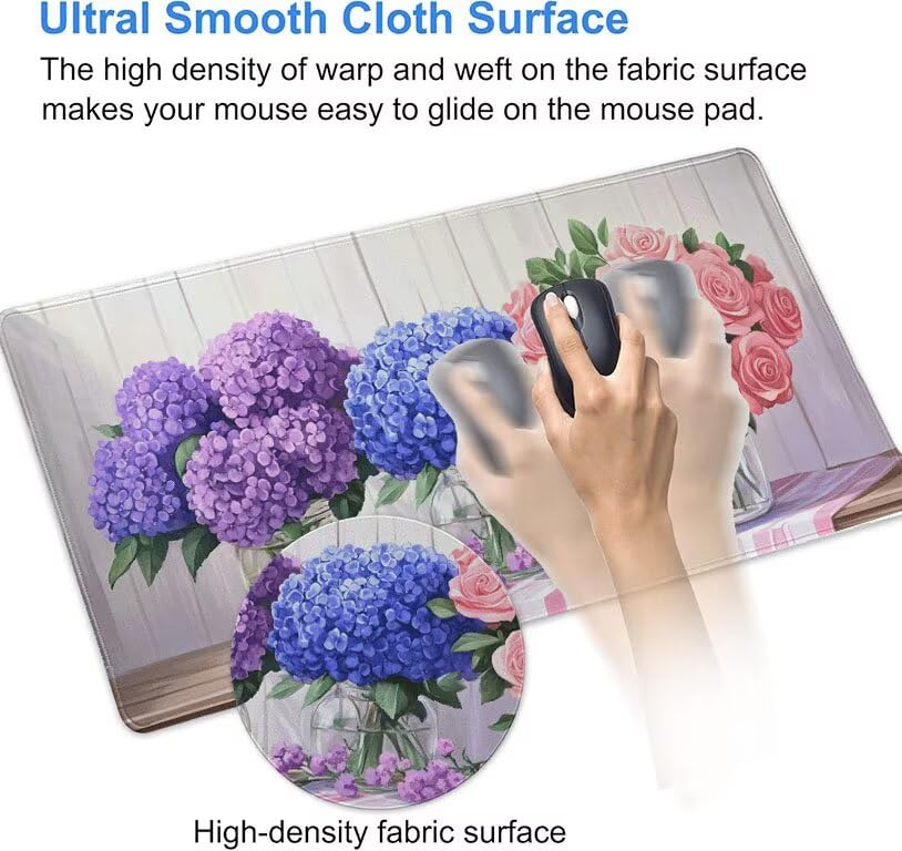 Tapis de souris fleur format desk mat pour un espace PC ordonné