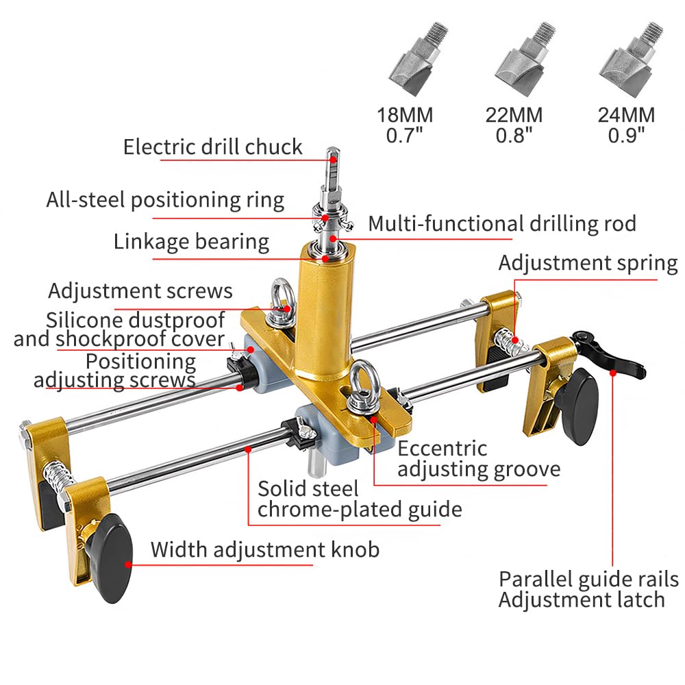 DUEBEL Türschloss Loch Opener Kit Türen Lock Mortiser Kit für Holz Türschloss Jig Mortising Maschine Türschloss Installation Kit Jig Mortise Maschine Türscharnier Jig and Lock Zungenöffner