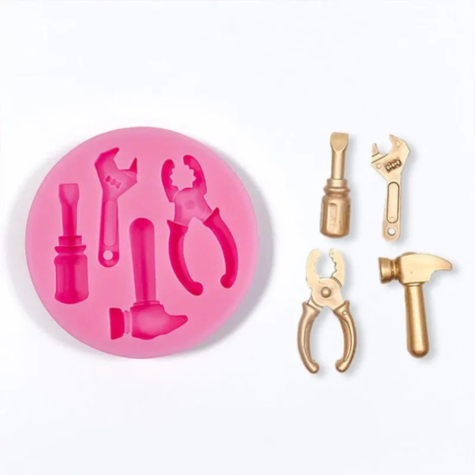Moule silicone résine outillage 3D tournevis clé ciseaux pour modelage argile