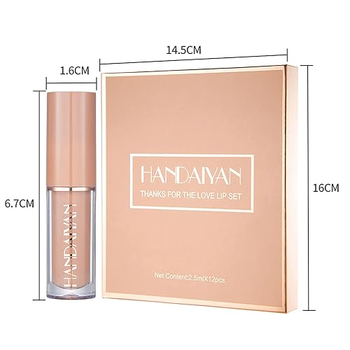 Miniatura 7 de MYUANGO Lápiz labial mate de terciopelo de 12 colores, líquido duradero, antiadherente, no se decolora, impermeable, juego de brillo labial con