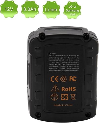 Miniatura 7 de Shentec Paquete de 2 baterías de 3.0Ah 12V compatibles con RYOBI CB120L CB121L BPL-1220 130503001 130503005, batería de litio de 12 V (no para