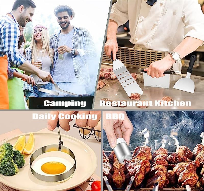 Miniatura 5 de MURRI&MURRDI Juego de 149 herramientas para parrilla de parrilla, kit de accesorios de parrilla de acero inoxidable para Blackstone y chef de