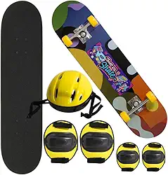 Skate Infantil Completo com Capacete e Proteções – Ideal para Crianças Iniciantes e Diversão Segura ao Ar Livre