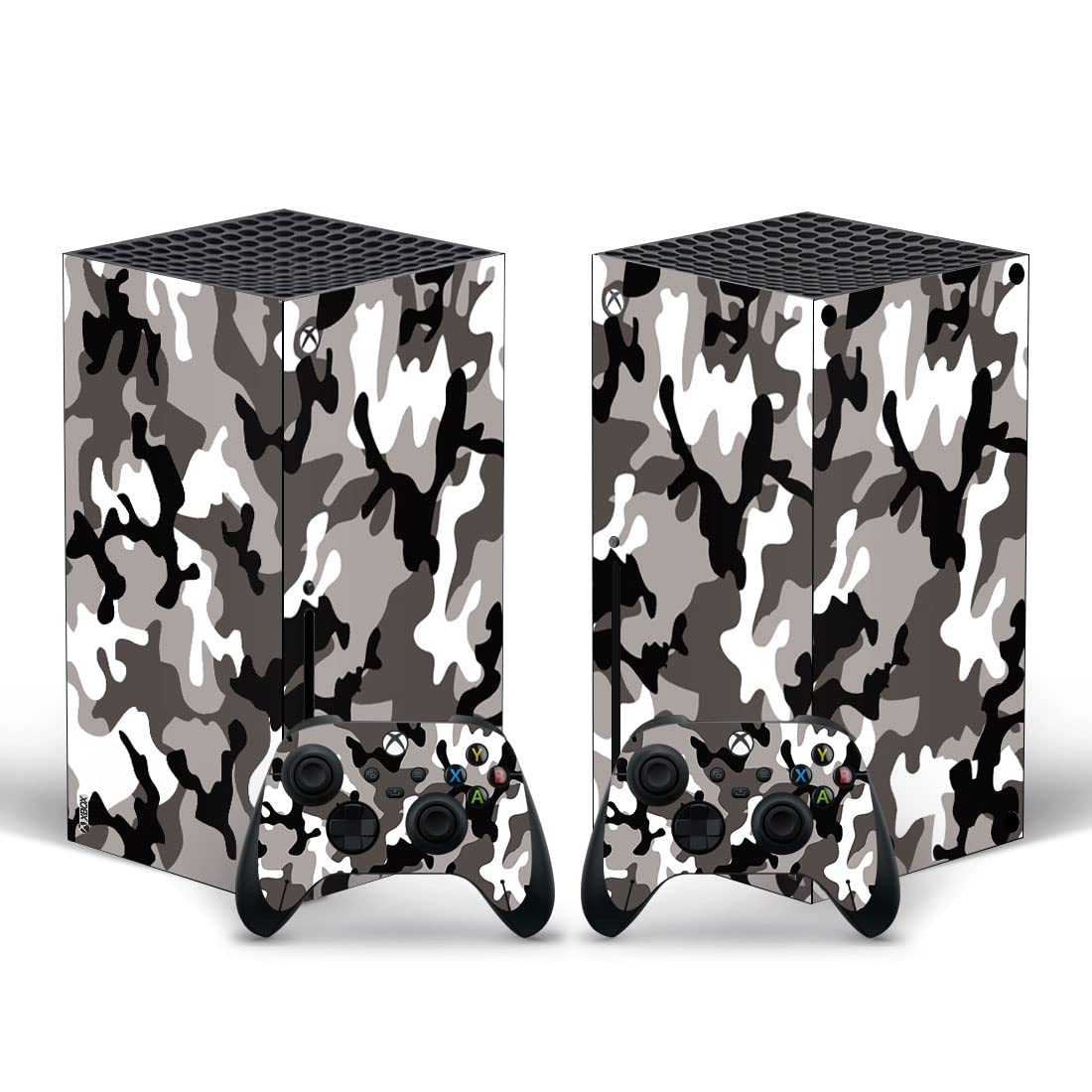 TCOS TECH Xbox Series X Skin Protective Wrap Cover Vinyl Sticker Decals for Xbox Series X Console and Two Controllers Sticker Skins (Grey-Black Camouflage) (B09WR41VS6) Amazon Price History, Amazon Price Tracker