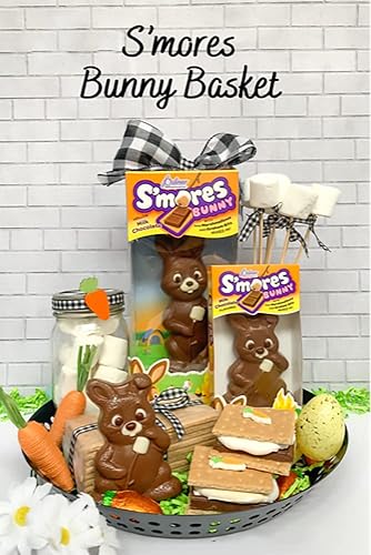 Miniatura 2 de Fruidles Easter S'mores Bunny - Chocolate sólido con leche grande, golosinas navideñas, chocolate con leche saborizado con trozos de galletas Graham