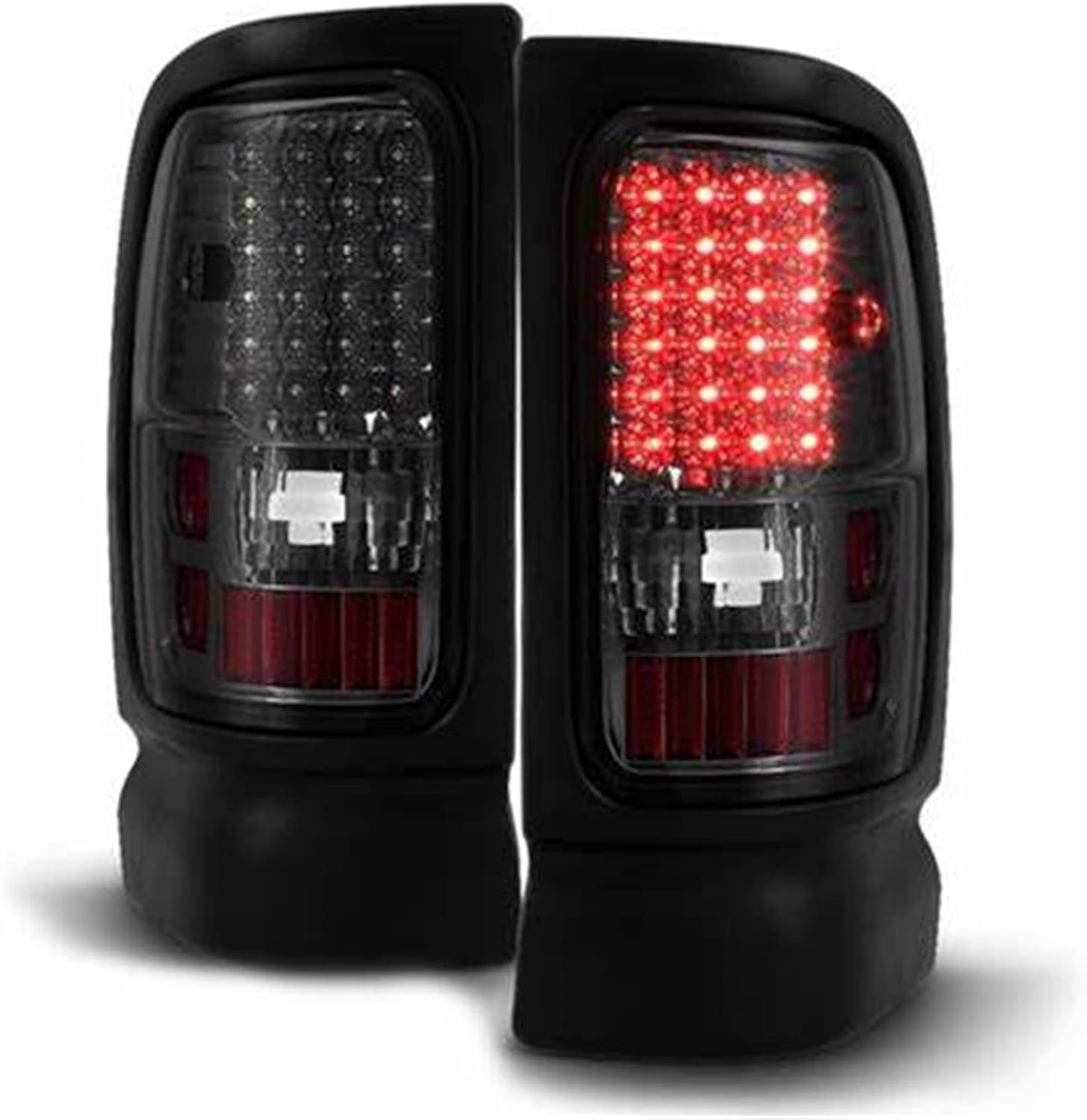 Silscvtt Smoke Rear Brake Lamps Assembly Replacement for Ram Truck 1500 2500 3500 1994-2001 Left & Right Side Tail Lights Lamps CH2800135 CH2801130