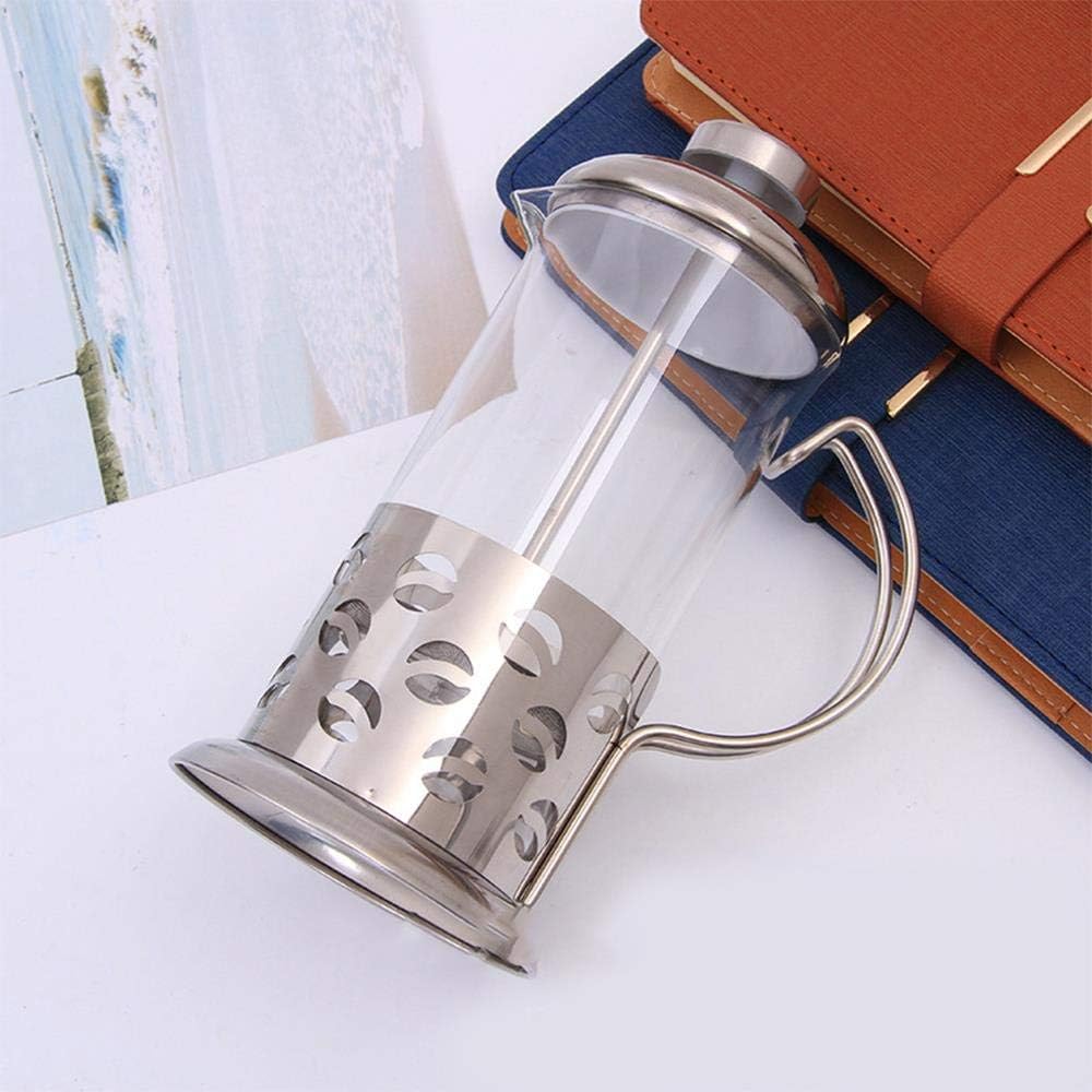 Manual Coffee Espresso Maker Pot Stainless Steel Glass Teapot Cafetiere French Coffee Tea Percolator Filter Press Plunger, 600ML (Color : 350ml)