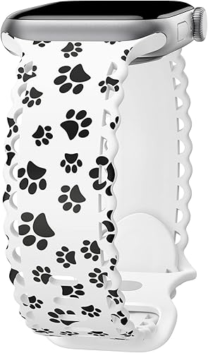 Miniatura 24 de Compatible con Apple Watch Band de 41mm 40mm 38mm 49mm 45mm 44mm 42mm para Mujeres Niñas, Correas Deportivas de Silicona Suave con Estampado Floral