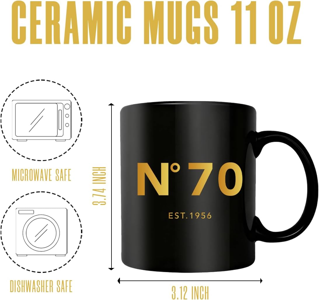 70th Birthday Gifts for Women Men,1956 Birthday Gifts for men Women Mom Dad Sister Best Friends 70th Birthday Mug Birthday Presents Coffee Mug Black - Image 4