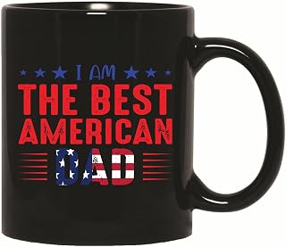 USA Flag Dad Gifts Show Family Love Honor Best American Dad 11oz 15oz Black Coffee Mug