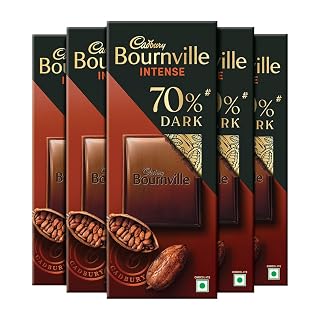 Cadbury Bournville Rich Cocoa 70% Dark Chocolate Bar, 75 Gm (Pack Of 5)