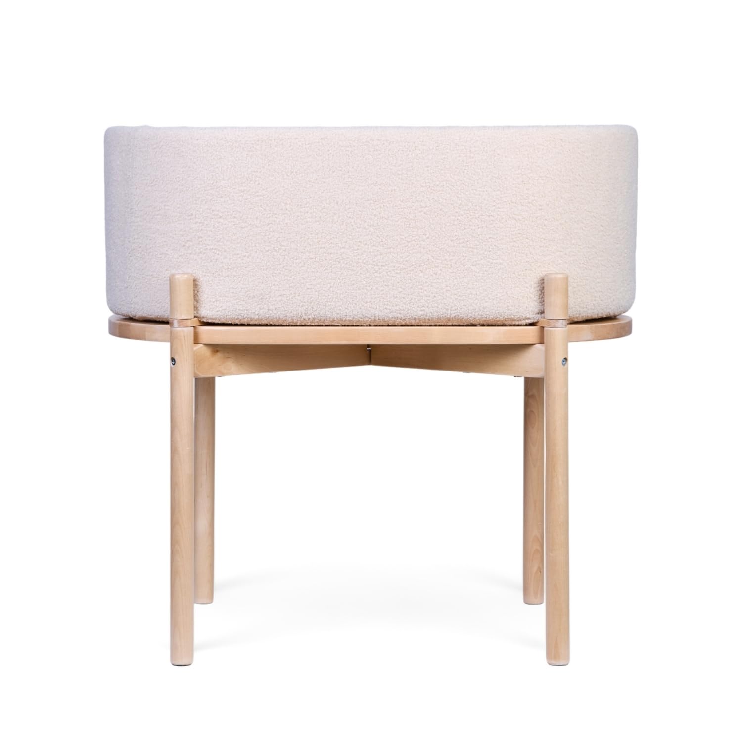 CHILDHOME, Berceau Bébé 2 en 1 Evolutif, 0-​6Mois, Bois de Bouleau et Matière Teddy, Table pour Enfant, Table Activité 6mois à 6ans, Matelas Inclus, Sécuritaire, Teddy Ecru