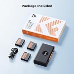 K&F CONCEPT 3 Pack Osmo Action Extreme Battery Plus (2100mAh) and USB C Fast Charging Case Set, Compatible with DJI Action 6 Osmo 360 Action 5 Pro Action 4 Action 3 Cameras