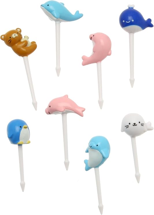 Kotobuki Food Picks for Bento Boxes, Marine Animal Pals