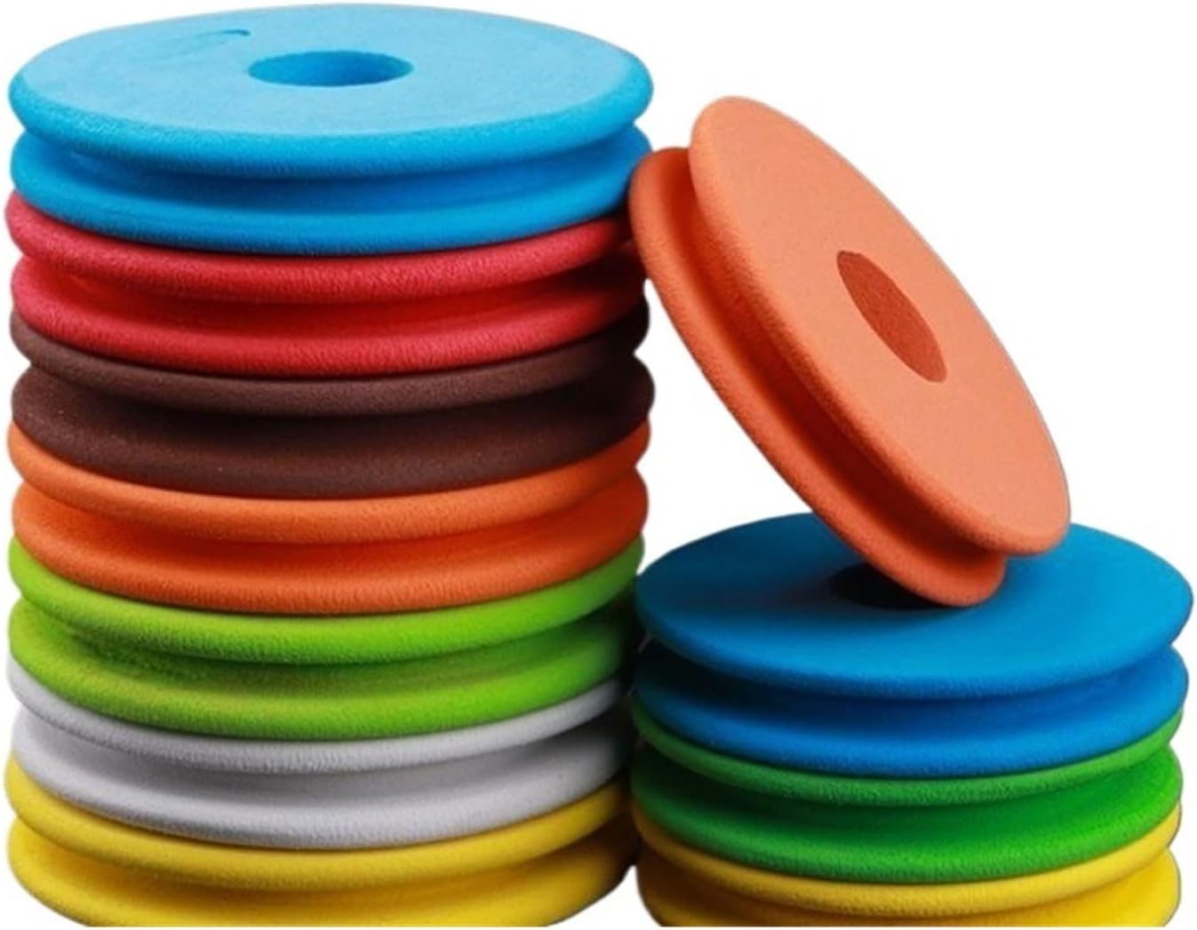 20 PCS Fishing Foam Spools 4.5cm/1.77in Rounded Line Holder Storage Hook
