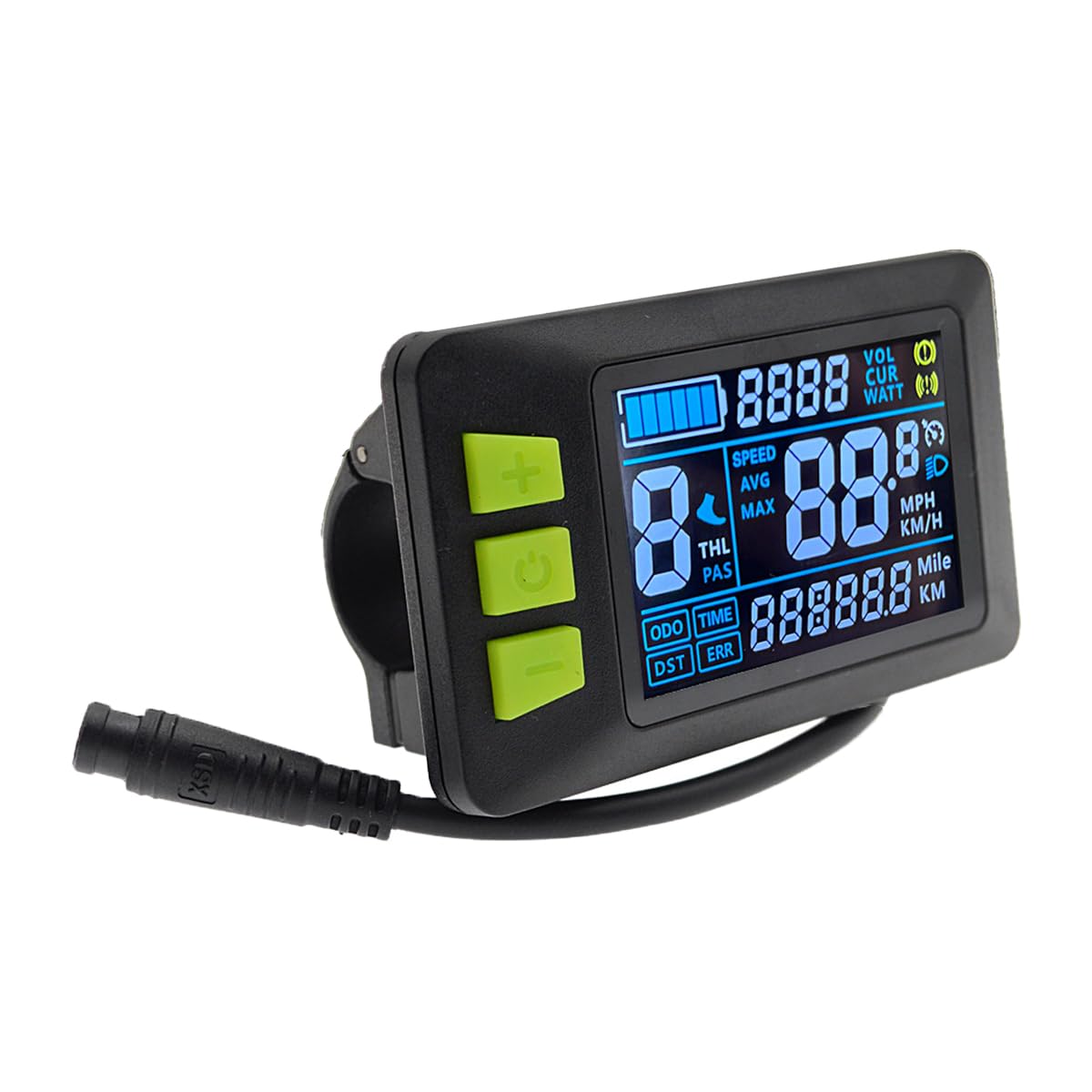 Ausi Display LCD, 24 V 36 V 48 V, cruscotto contachilometri per bici elettrica a 6 pin per scooter elettrico, E-bike (SM)