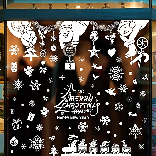 9 Feuilles NoëL Autocollants Fenetre NoëL Stickers DéCoration NoëL Fenêtre Amovibles PVC RéUtilisables Flocon de Neige Renne PèRe NoëL De Stickers FenêTre NoëL DéCorations pour Maison Verre Cover