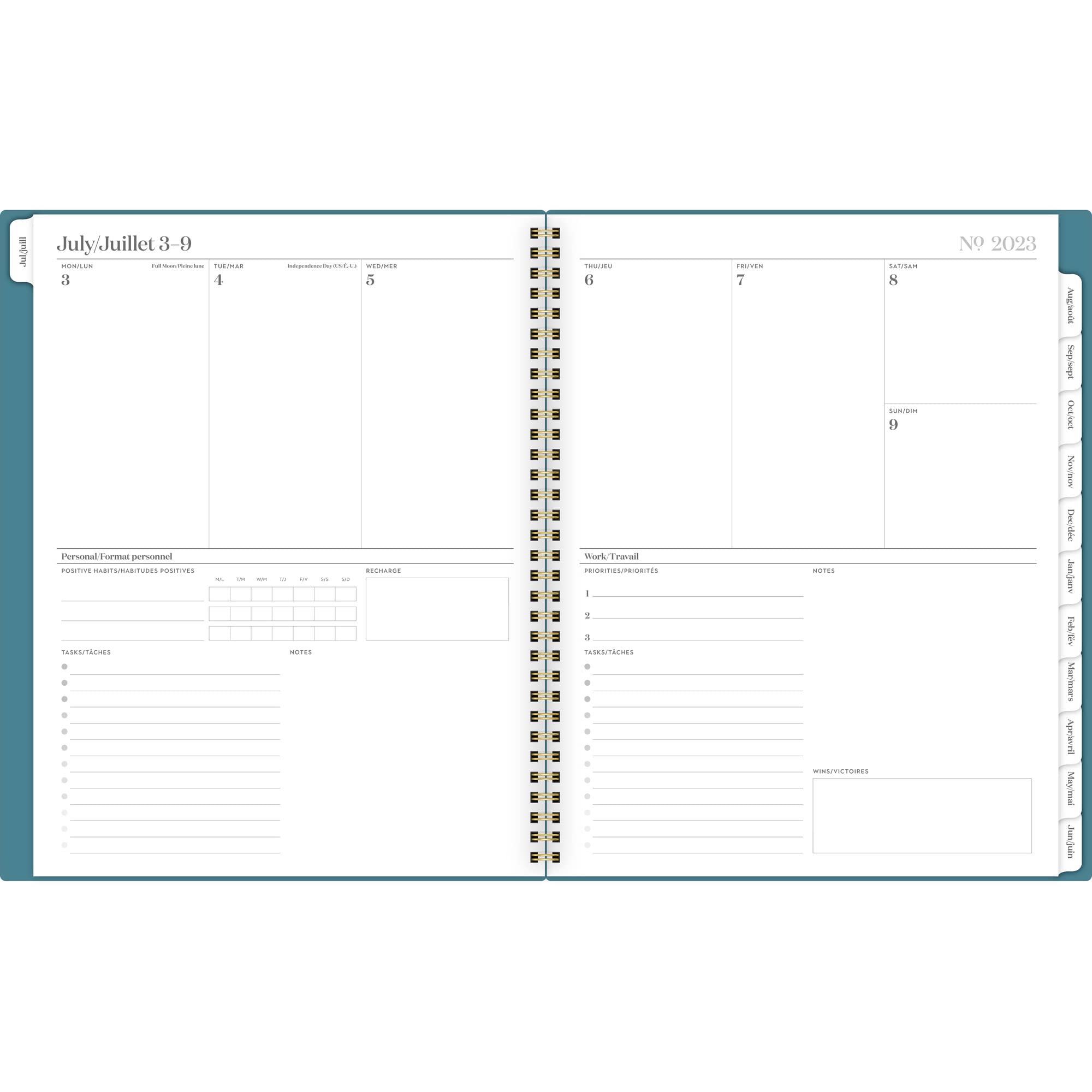 Cambridge 2025 Weekly & Monthly Planner - 5.5x8.5 Inch Small Glacier Design With Stickers - View #5