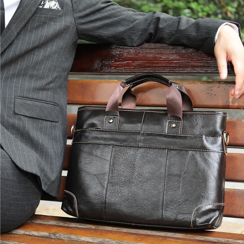 Men's Briefcase Genuine Leather Messenger Business Computer Handbag Office Workplace3