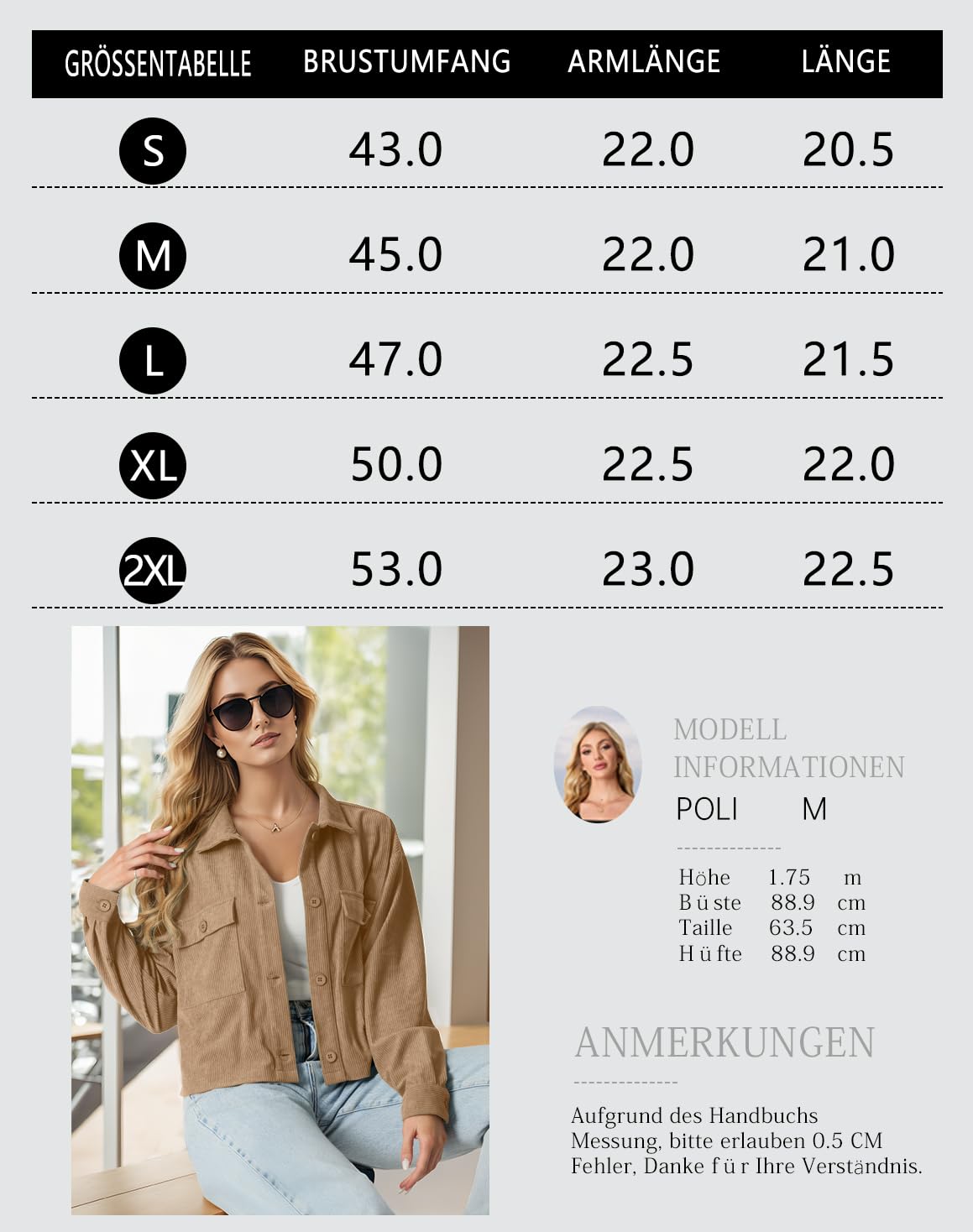IWOLLENCE Giacca da donna casual da donna in velluto a coste giacca camicia UK risvolto abbottonatura maniche lunghe con tasche