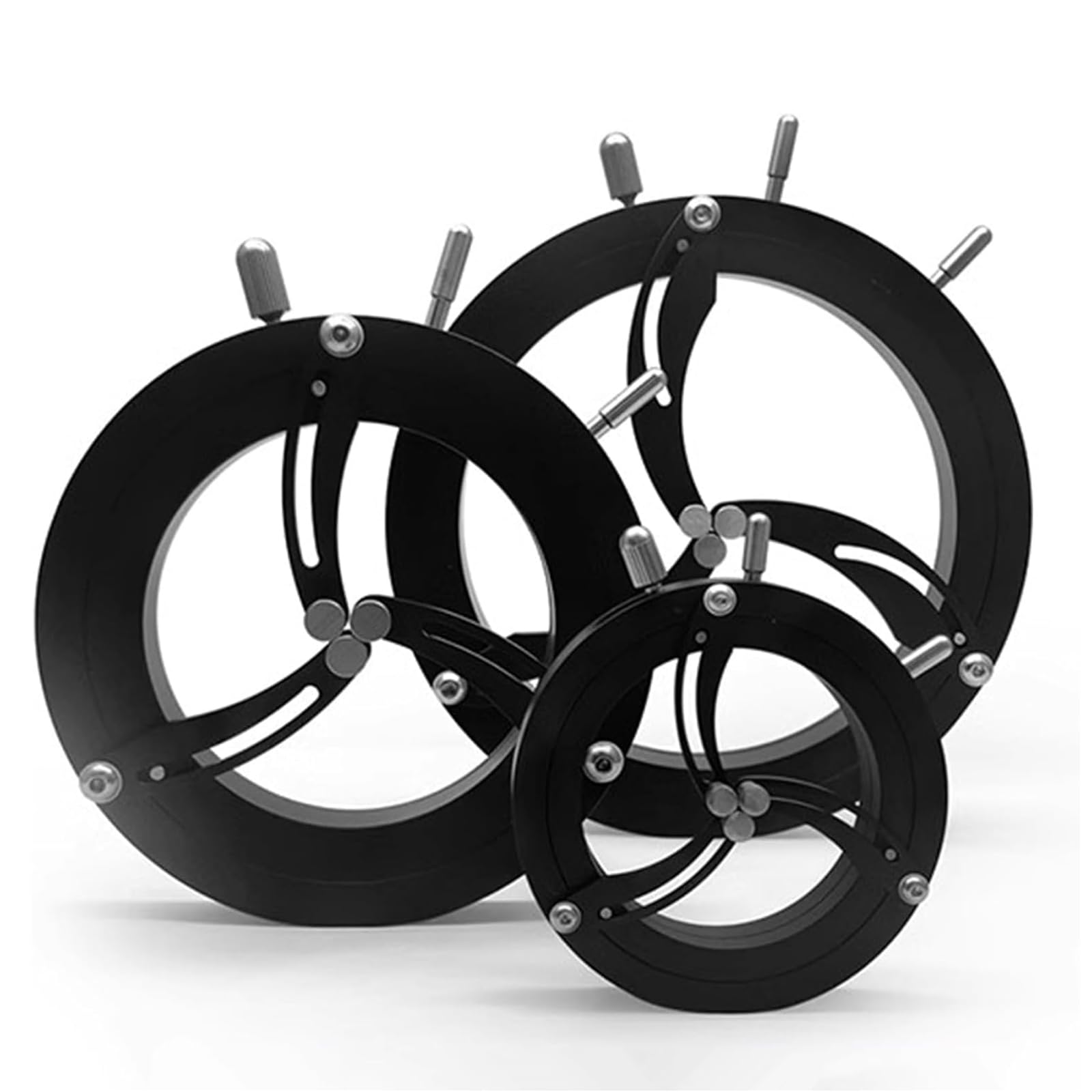 Soporte de lente coaxial, soporte autocentrante con brazos de soporte de sujeción, agujero roscado M4, aleación de aluminio antioxidante y duradera para experimentos ópticos