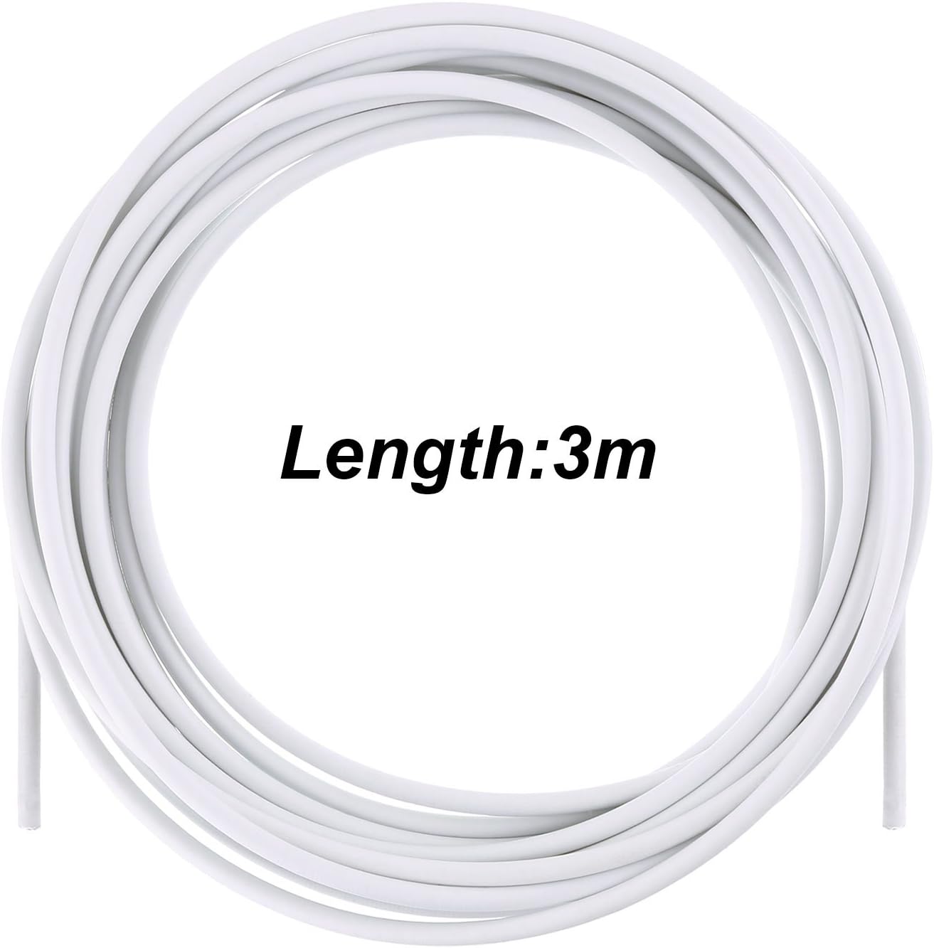 Bememo White Curtain Wire Hanging Cord Kit with 8 Pieces Self-adhesive Hook, 8 Pieces Clear Double Sided Adhesive and 4 Pairs Hooks and Eyes for Net Curtain Rods (3 Meter)
