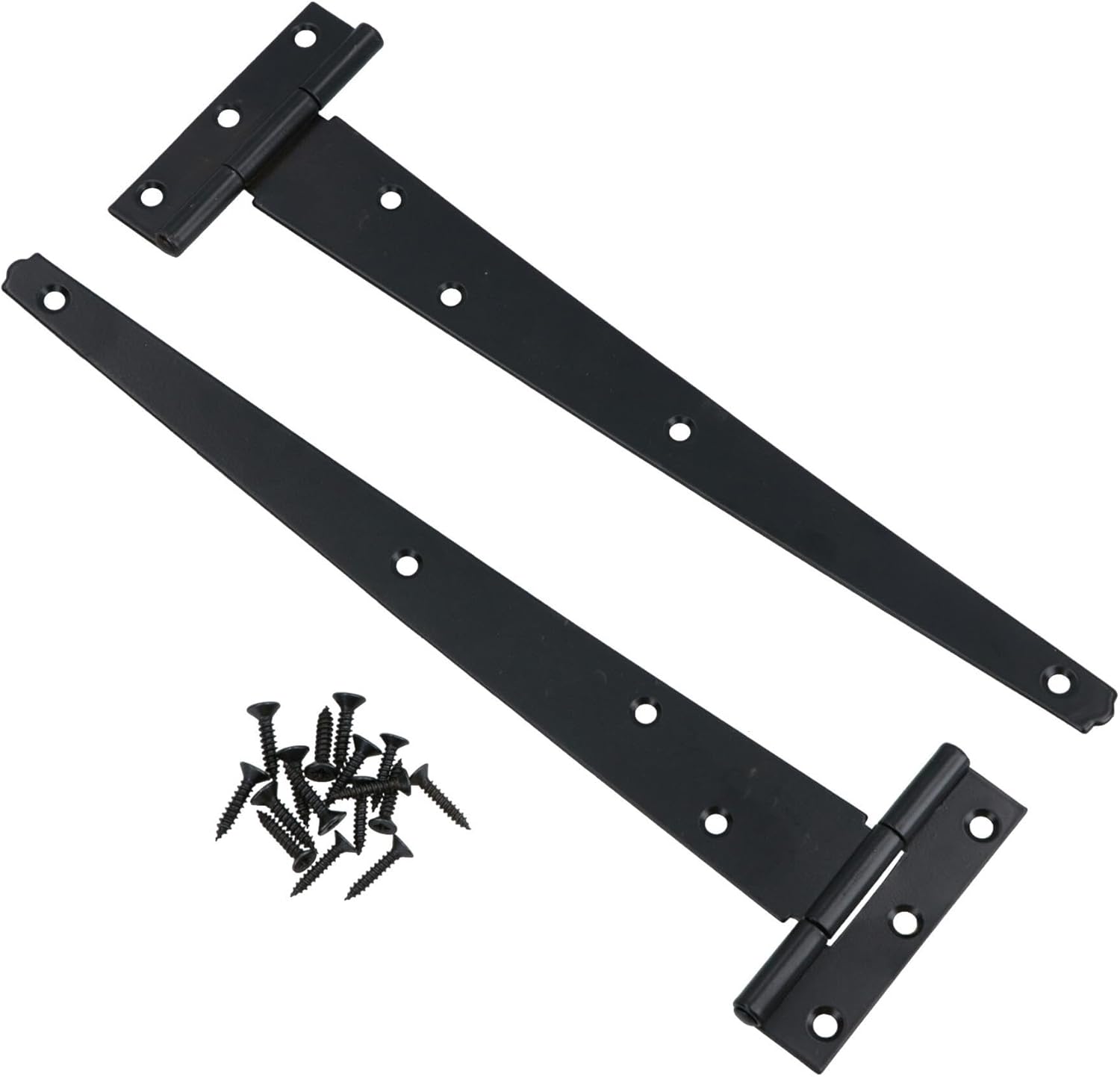 10in / 250mm Heavy Duty T Tee Hinges for Shed + Garden Gates Black Finish 10pc